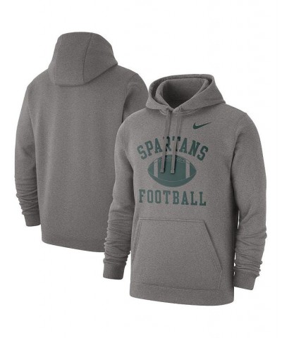 Men's Heathered Gray Michigan State Spartans Football Club Pullover Hoodie $32.25 Sweatshirt