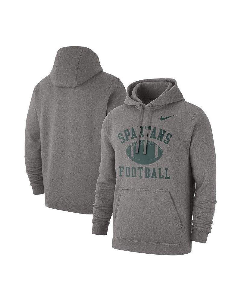 Men's Heathered Gray Michigan State Spartans Football Club Pullover Hoodie $32.25 Sweatshirt