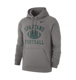 Men's Heathered Gray Michigan State Spartans Football Club Pullover Hoodie $32.25 Sweatshirt