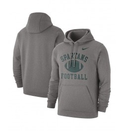 Men's Heathered Gray Michigan State Spartans Football Club Pullover Hoodie $32.25 Sweatshirt