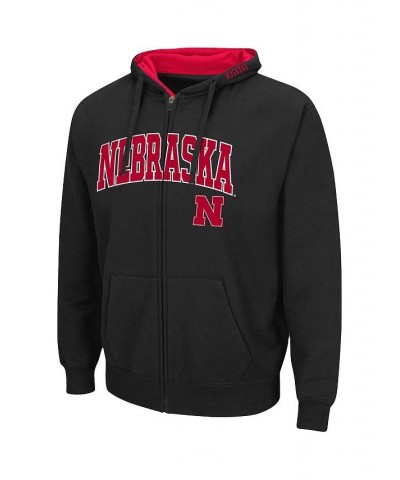 Men's Black Nebraska Huskers Arch Logo 3.0 Full-Zip Hoodie $32.39 Sweatshirt