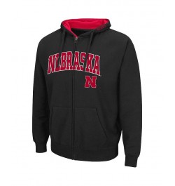 Men's Black Nebraska Huskers Arch Logo 3.0 Full-Zip Hoodie $32.39 Sweatshirt