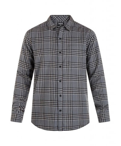 Men's Portland Flannel Long Sleeve Button-Up Shirt Gray $21.09 Shirts