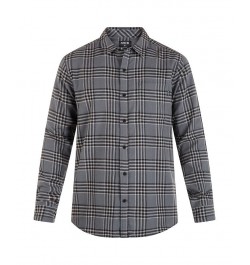 Men's Portland Flannel Long Sleeve Button-Up Shirt Gray $21.09 Shirts