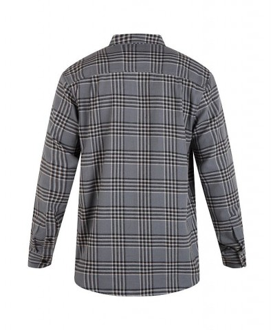 Men's Portland Flannel Long Sleeve Button-Up Shirt Gray $21.09 Shirts