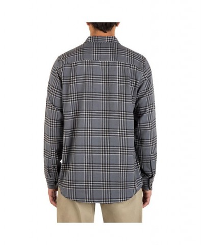 Men's Portland Flannel Long Sleeve Button-Up Shirt Gray $21.09 Shirts