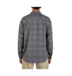 Men's Portland Flannel Long Sleeve Button-Up Shirt Gray $21.09 Shirts