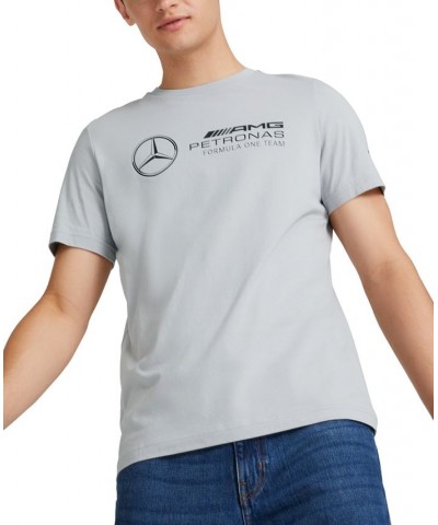 Men's Mercedes Essential Logo-Graphic T-Shirt Silver $25.50 T-Shirts