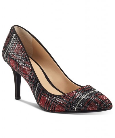 Women's Zitah Embellished Pointed Toe Pumps Red $35.04 Shoes