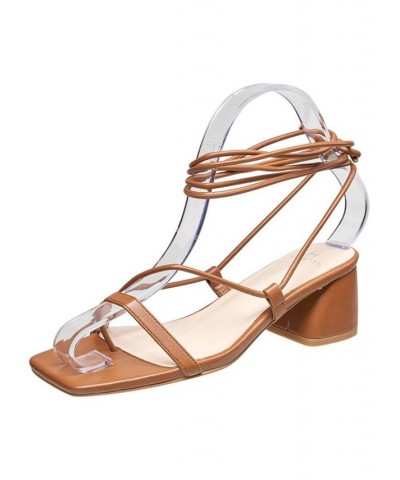 Women's Lace-Up Dress Sandals Tan/Beige $52.92 Shoes