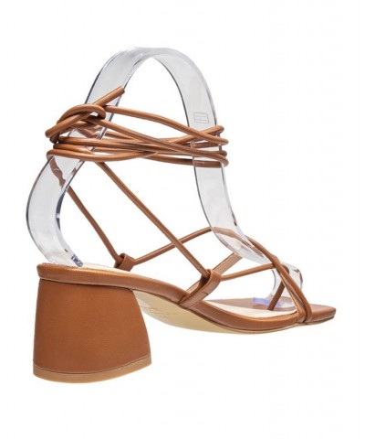 Women's Lace-Up Dress Sandals Tan/Beige $52.92 Shoes