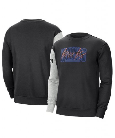 Men's Black, Heather Gray New York Knicks Courtside Versus Force & Flight Pullover Sweatshirt $33.60 Sweatshirt