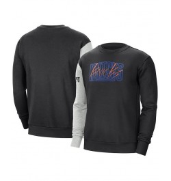 Men's Black, Heather Gray New York Knicks Courtside Versus Force & Flight Pullover Sweatshirt $33.60 Sweatshirt