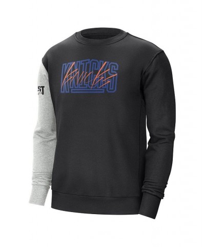 Men's Black, Heather Gray New York Knicks Courtside Versus Force & Flight Pullover Sweatshirt $33.60 Sweatshirt