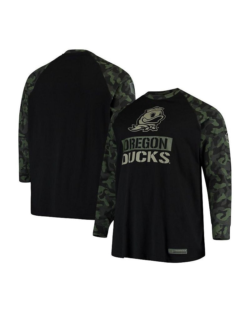 Men's Black, Camo Oregon Ducks OHT Military-Inspired Appreciation Big and Tall Raglan Long Sleeve T-shirt $28.80 T-Shirts