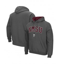 Men's Charcoal New Mexico State Aggies Arch And Logo Pullover Hoodie $17.20 Sweatshirt