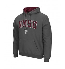 Men's Charcoal New Mexico State Aggies Arch And Logo Pullover Hoodie $17.20 Sweatshirt