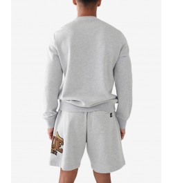 Men's Chenille True Logo Pullover Sweatshirt Gray $42.33 Sweatshirt