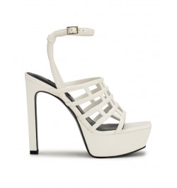 Women's Kelinda Square Toe Stiletto Dress Sandals White $59.34 Shoes