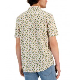 Men's Pineapple Classic-Fit Printed Button-Down Poplin Shirt Pink $25.59 Shirts