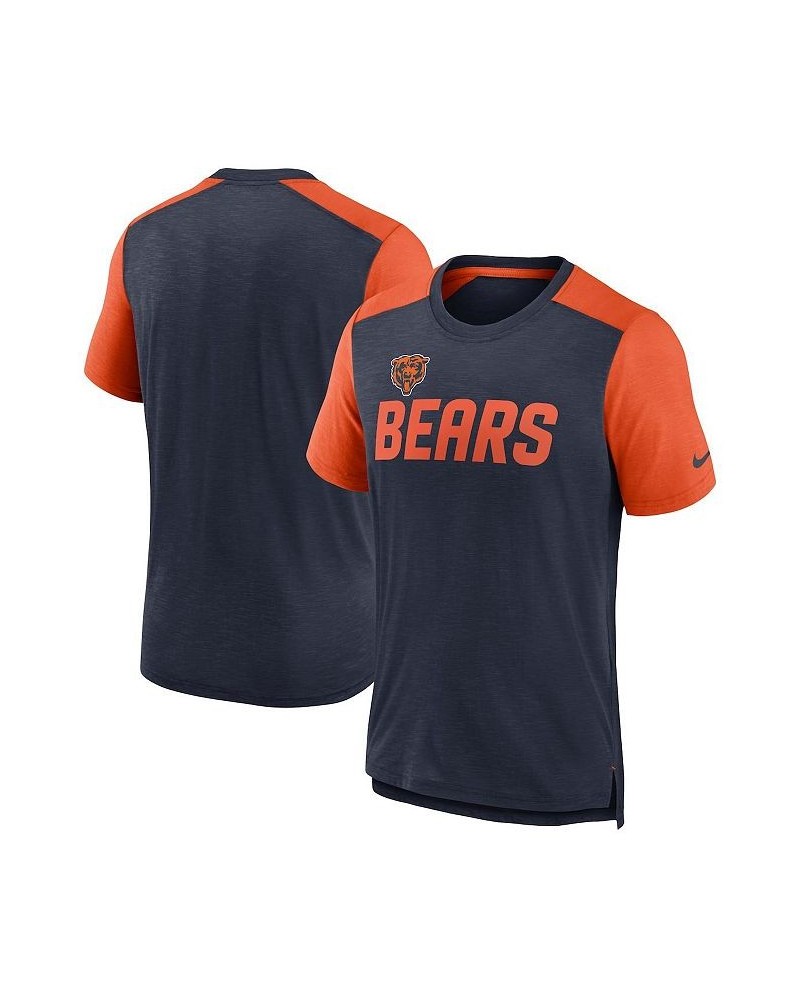 Men's Heathered Navy, Heathered Orange Chicago Bears Color Block Team Name T-shirt $27.30 T-Shirts