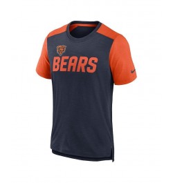 Men's Heathered Navy, Heathered Orange Chicago Bears Color Block Team Name T-shirt $27.30 T-Shirts