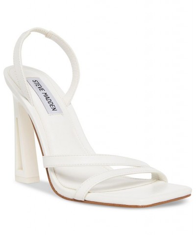 Women's Forcee Strappy Architectural Dress Sandals White $46.41 Shoes