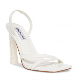 Women's Forcee Strappy Architectural Dress Sandals White $46.41 Shoes