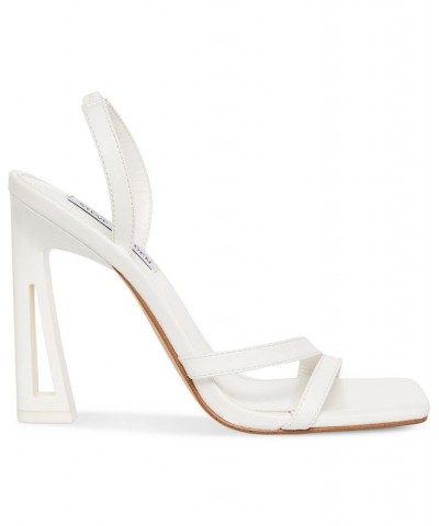 Women's Forcee Strappy Architectural Dress Sandals White $46.41 Shoes