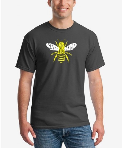 Men's Bee Kind Word Art Short Sleeve T-shirt Gray $17.50 T-Shirts