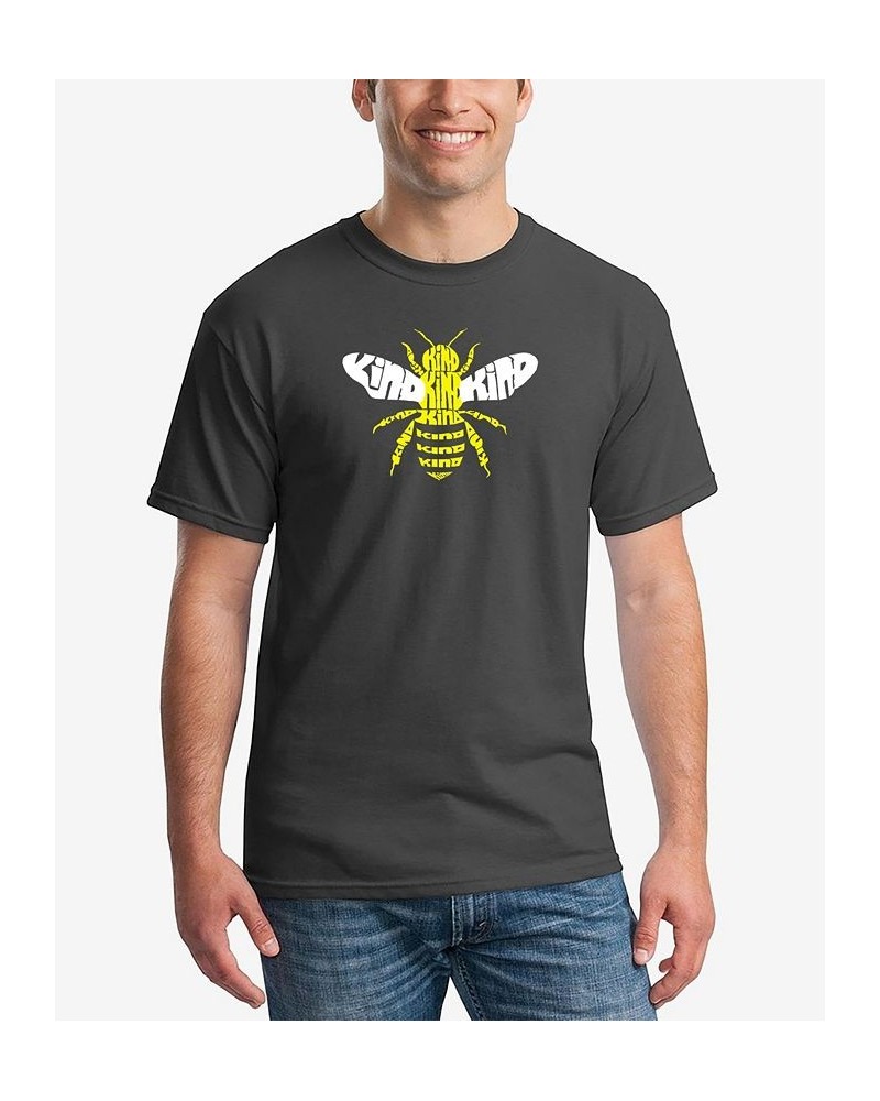 Men's Bee Kind Word Art Short Sleeve T-shirt Gray $17.50 T-Shirts