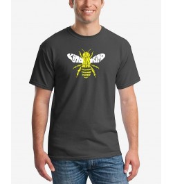 Men's Bee Kind Word Art Short Sleeve T-shirt Gray $17.50 T-Shirts