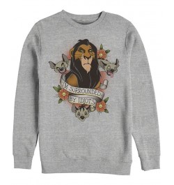 Disney Men's Lion King Scar Surrounded by Idiots Tattoo, Crewneck Fleece Gray $31.89 Sweatshirt