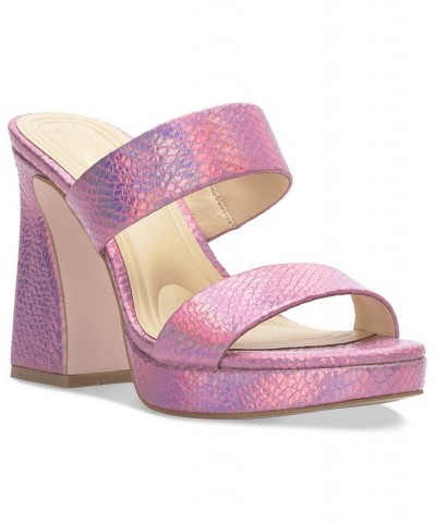 Women's Diza Strappy Platform Dress Sandals Pink $43.56 Shoes