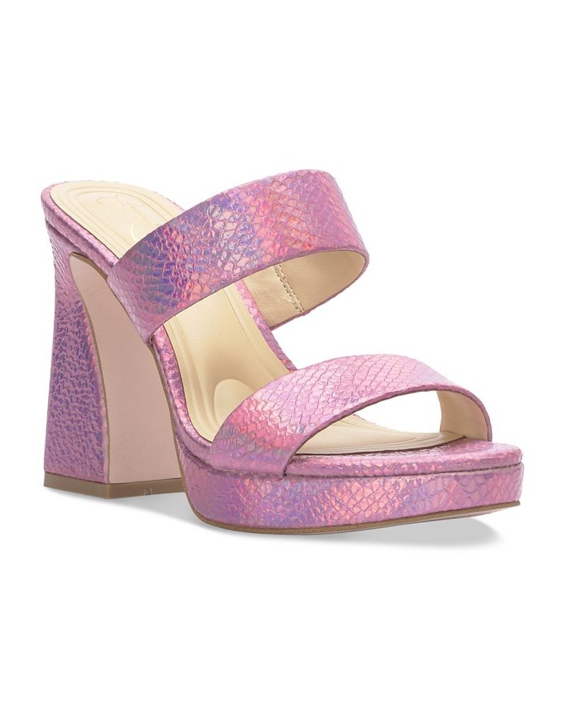 Women's Diza Strappy Platform Dress Sandals Pink $43.56 Shoes