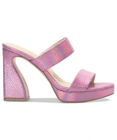 Women's Diza Strappy Platform Dress Sandals Pink $43.56 Shoes