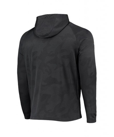 Men's Black Toronto Raptors Fuze Jacquard Camo Raglan Quarter-Zip Hoodie $36.55 Sweatshirt