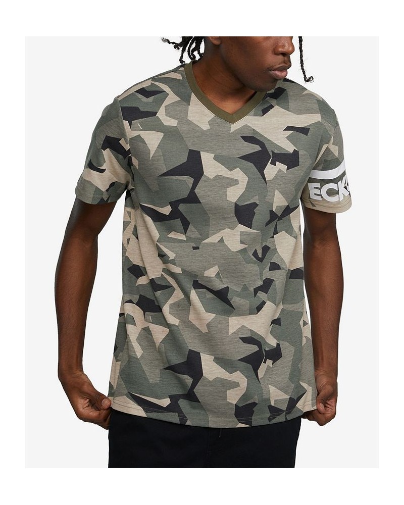 Men's Short Sleeve Madison Ave V-Neck T-shirt Green $25.92 T-Shirts