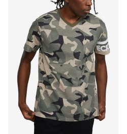 Men's Short Sleeve Madison Ave V-Neck T-shirt Green $25.92 T-Shirts