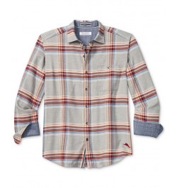 Men's Canyon Beach Montara Plaid Shirt Gray $42.69 Shirts