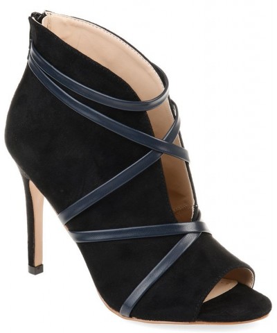 Women's Samara Peep Toe Booties Black $45.00 Shoes