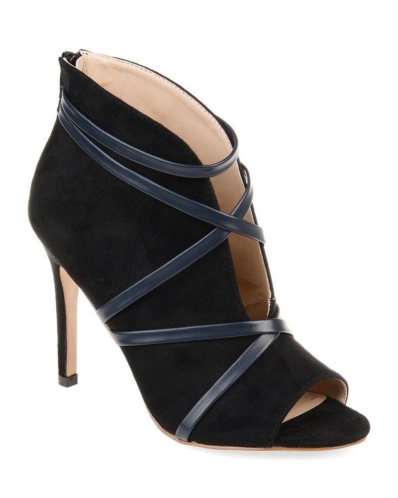 Women's Samara Peep Toe Booties Black $45.00 Shoes