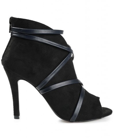 Women's Samara Peep Toe Booties Black $45.00 Shoes