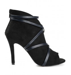 Women's Samara Peep Toe Booties Black $45.00 Shoes