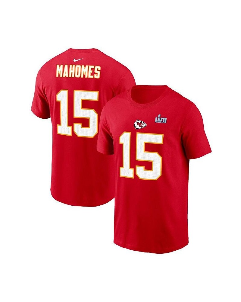 Men's Patrick Mahomes Red Kansas City Chiefs Super Bowl LVII Name and Number T-shirt $22.88 T-Shirts