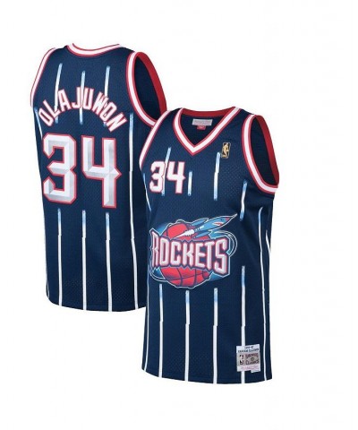 Men's Hakeem Olajuwon Navy Houston Rockets 1996-97 Hardwood Classics Swingman Jersey $48.15 Jersey