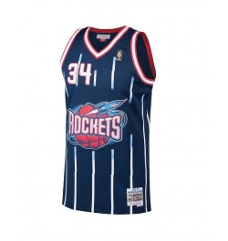 Men's Hakeem Olajuwon Navy Houston Rockets 1996-97 Hardwood Classics Swingman Jersey $48.15 Jersey