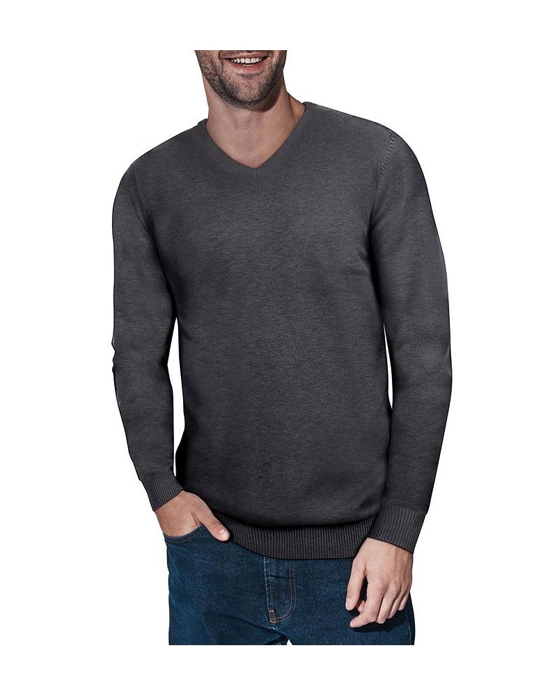 Men's Basic V-Neck Pullover Midweight Sweater Dark Brown $21.15 Sweaters