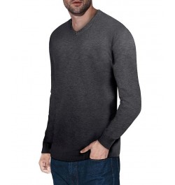 Men's Basic V-Neck Pullover Midweight Sweater Dark Brown $21.15 Sweaters