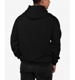 Men's Be Happy Smiley Face Word Art Hooded Sweatshirt Black $26.40 Sweatshirt